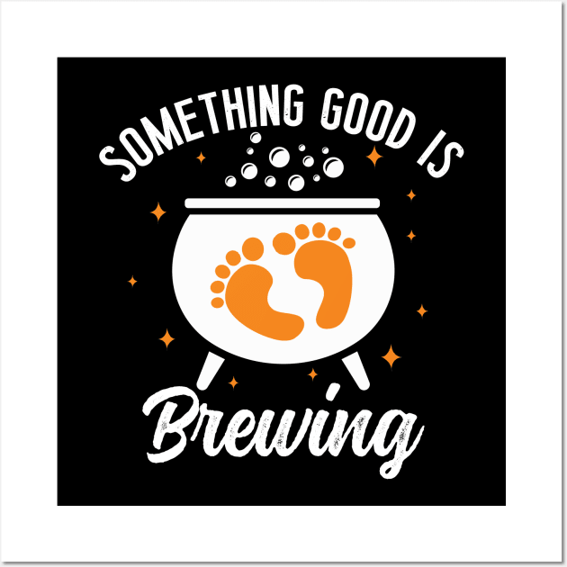 Pregnancy Baby Reveal Halloween Something Good Is Brewing Wall Art by PhiloArt